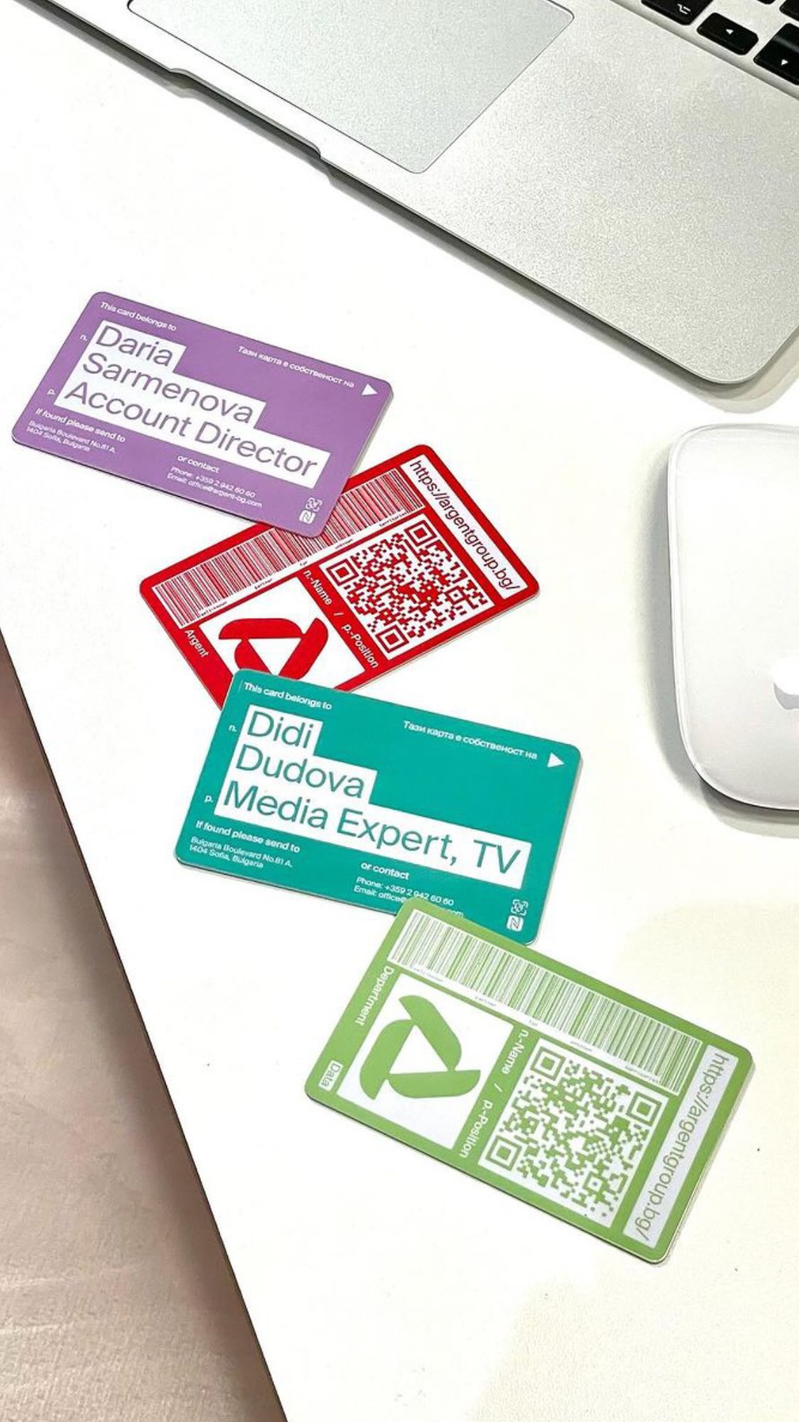 Argent Business Cards, Art Direction